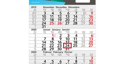 Praktischer und hochwertiger bedruckter 4-Monats-Wandkalender als Werbemittel