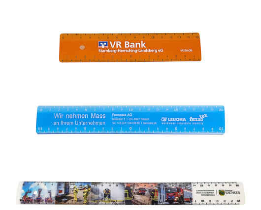 Werbe-Lineale mit Logo in verschiedenen Größen Werbe-Lineale mit Logo in verschiedenen Größen