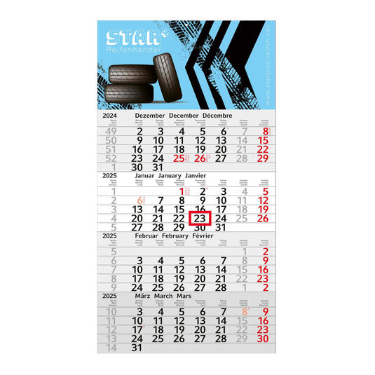 4 Monats-Kalender mit Logo bedruckt