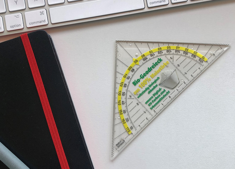Werbe-Geodreieck aus nachhaltigem Material