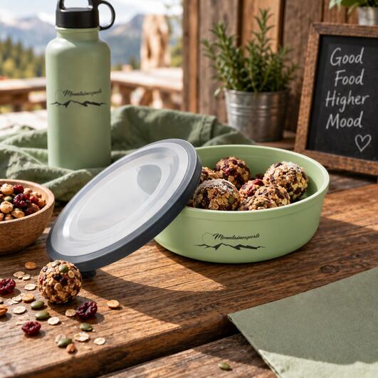 Take away Box aus Bio-Circular Kunststoff als Mehrweg & To Go Werbeartikel Take away Box aus Bio-Circular Kunststoff als Mehrweg & To Go Werbeartikel