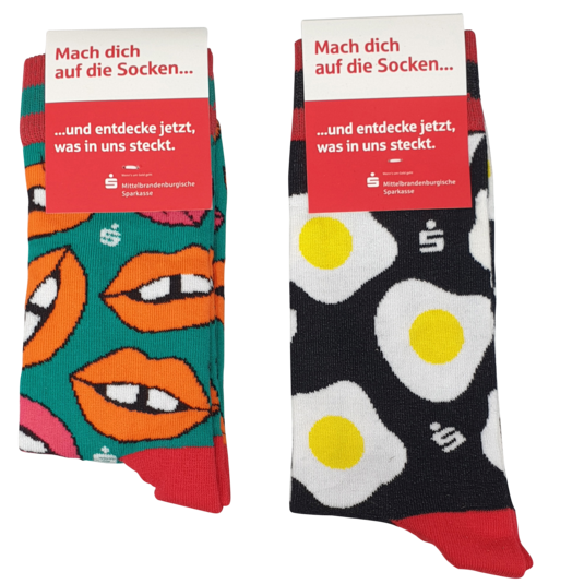 Socken mit Logo mit individuellem Kartonreiter