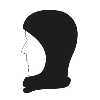 Multifunktionstuch mit Logo als Balaclava getragen Multifunktionstuch mit Logo als Balaclava getragen