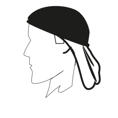 Multifunktionstuch mit Logo als Wüstentuch getragen Multifunktionstuch mit Logo als Wüstentuch getragen