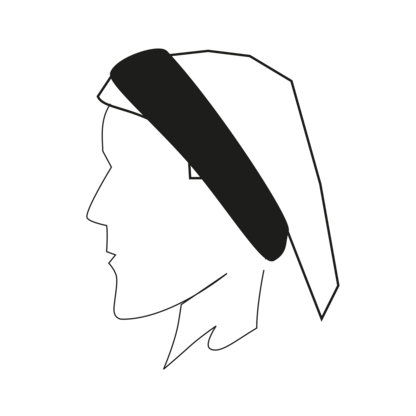 Multifunktionstuch mit logo als Haarband getragen Multifunktionstuch mit logo als Haarband getragen