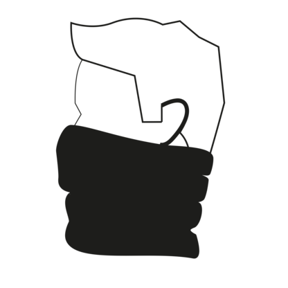 Multifunktionstuch mit logo als Schal getragen