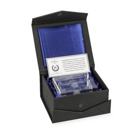 Kristall-Quader mit Innenlaserung in der bedruckbaren Geschenkbox