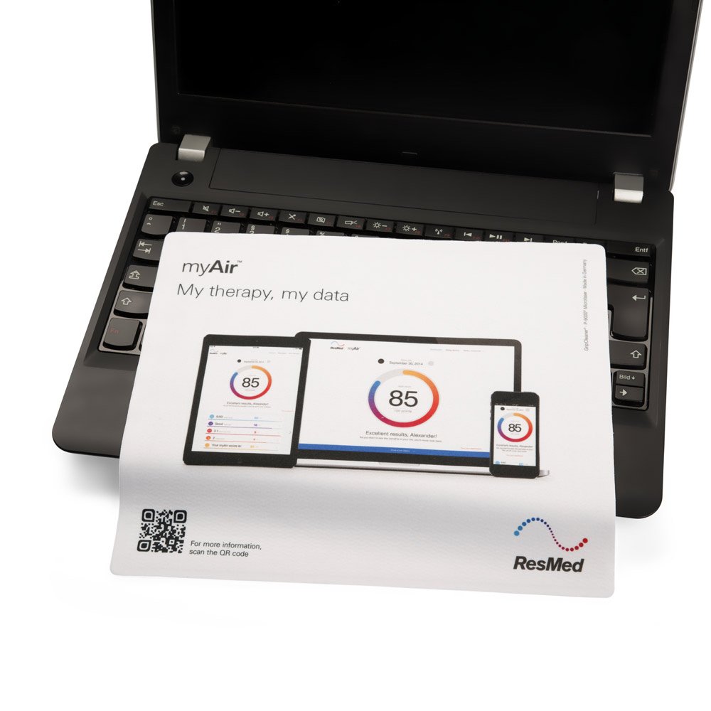 nachhaltiges 3in1 Mikrofasertuch Mousepad LapKoser mit vollflächigem Werbedruck