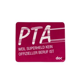 bedrucktes Reinigungstuch in pink mit witzigem Werbespruch