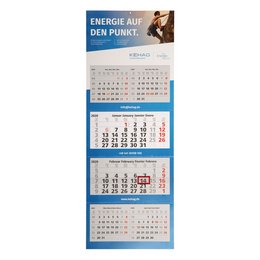 Wandkalender für sechs Monate, individuell bedruckt, 4-sprachig.