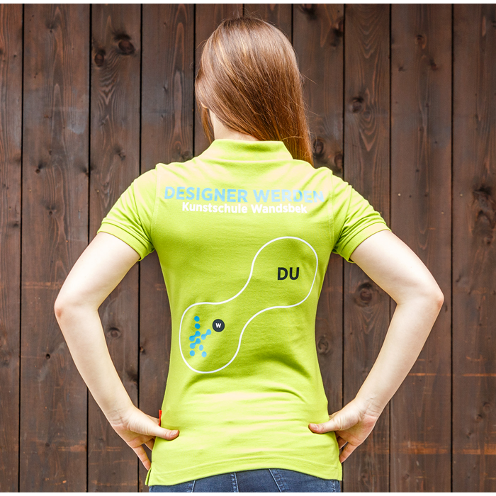 Hochwertiges grünes Polo-Shirt mit individuellem Werbedruck