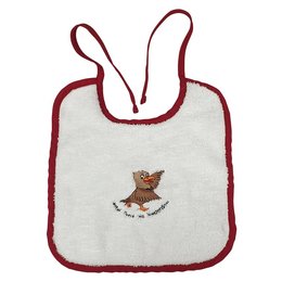 Babylätzchen weiß mit Firmen-Logo bestickt in Premium-Soft-Qualität