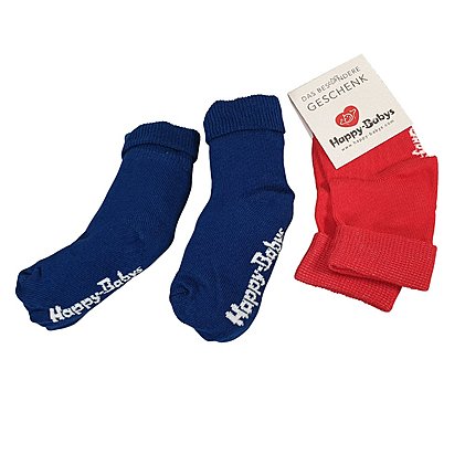 mit Logo eingewebte Babysocken als Werbegeschenk 