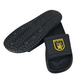 Badelatschen, Profi-Qualität mit Firmenwerbung bedruckt in schwarz