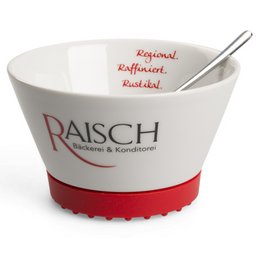 Werbe-Müslischale Porzellan Softpad Bowl Form 354 mit Innen- und Außendekor