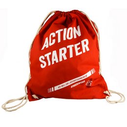 Bedruckter Rucksack-Turnbeutel aus Baumwolle für Freiwilige Feuerwehr in rot