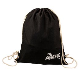 individuell bedruckbarer schwarzer Baumwoll-Zugbeutel mit Ihrem Logo bedruckt