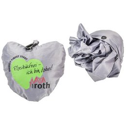 Faltbare Werbe-Tragetasche bedruckt im Herz-Etui