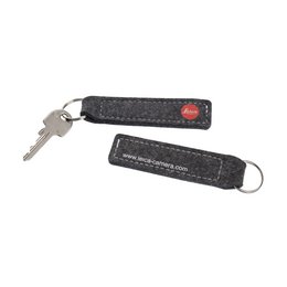 Werbe-Woll-Filzschlüsselanhänger Band mit Ziernhaht in anthrazit für Leica