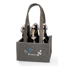 Bedruckte Flaschentragetasche aus Filz Werbemittel