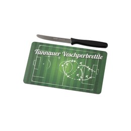Bedruckte Frühstücksbrettchen und Brotzeitbretter als Werbeserie zu Fußball und Fastnacht