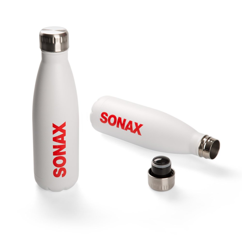 die Premium MOOSE Vakuum-Trinkflasche aus Metall mit Sonax Logo!