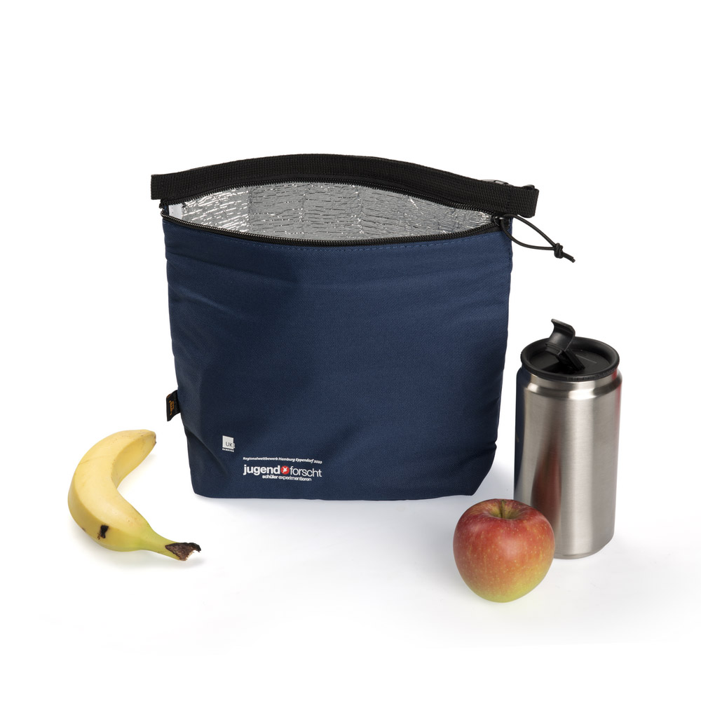 Bedruckte, kleine und funktionelle Kühltasche als praktischer Werbeartikel