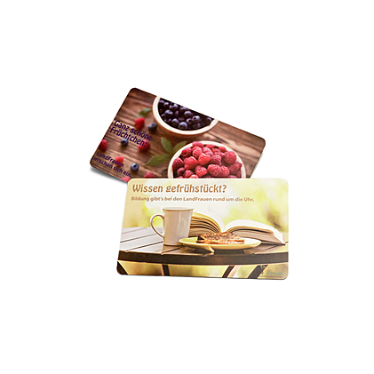 Bedruckte Frühstücksbrettchen mit individuellen Motiven als Landfrauen Werbeartikel verschenken