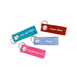 Bedruckter Schlüsselanhänger aus Wollfilz als Werbeartikel