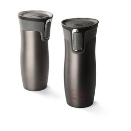Der bedurckte Werbe-Vakuum Becher West Loop ist auslaufsicher und tropffrei.
