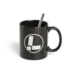 Individuell bedruckte kultige klassiker Werbe-Kaffeteasse  in schwarz