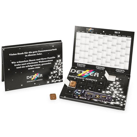 Adventskalender mit Werbedruck