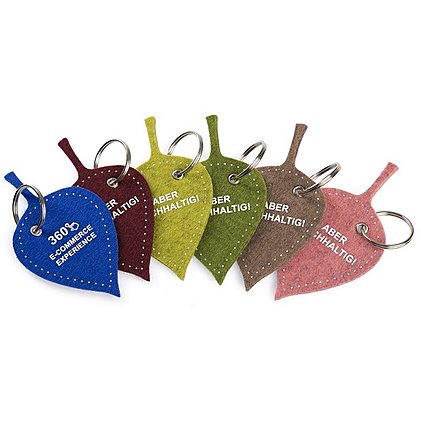 Werbe-Schlüsselanhänger Filz bedruckt und formgestanzt