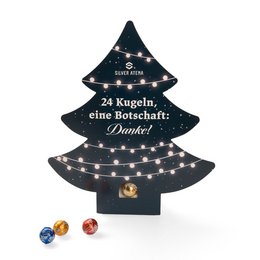 Bedruckter Lindt Adventskalender in Weihnachtsbaum-Form