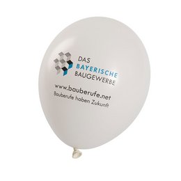 Bedruckter Riesen XXL-Luftballon in weiß mit 90 - 100 cm Umfang und Werbe-Aufdruck.