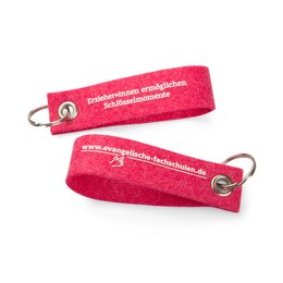 Individuell bedruckter Filz-Schlüsselanhänger aus Recyling Material