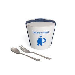 Bedruckter Snack2go-Schale Mahlwerck Form 339 Porzellan für Personaldienstleister Teilzeit Thiele