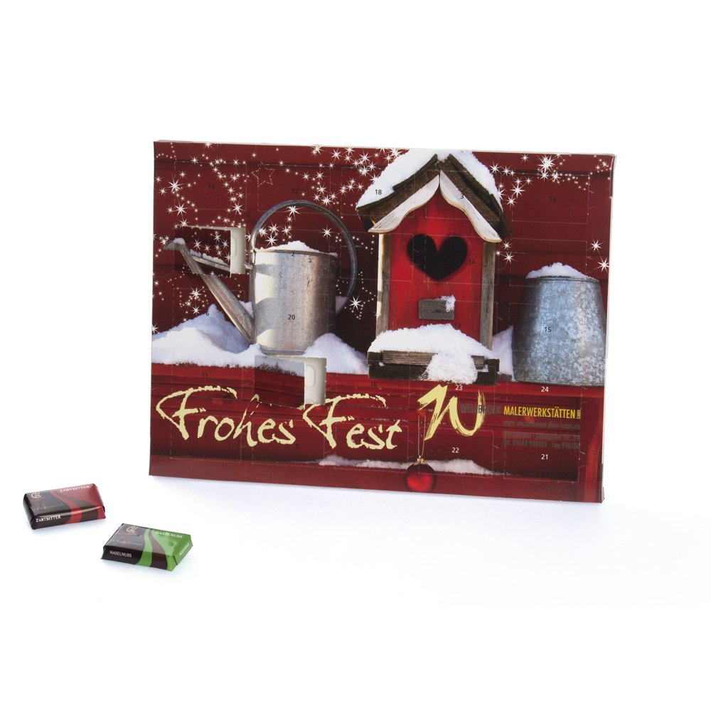Bedruckter Tisch-Werbe-Adventskalender Business Exklusiv für Wellbrock Malerwerkstätten
