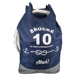 Bedruckter Werbe-Rucksack in Seesack-Form mit lässiger Baumwollkordel im Wurfleinen-Stil