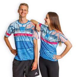 Bedruckte Funktionsshirts mit Vollsublimation, komplett bedruckt