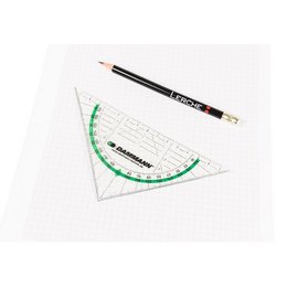 Geometriedreieck mit Werbeaufdruck