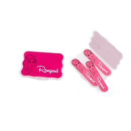 Bedruckte farbige Profi-Nagelfeilen-Set im Werbe-Hardcase