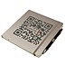 stylisches, modernes Werbe-Notizbuch Ivory in Silber mit QR Code und geprägtem Lerche Logo