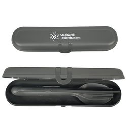 Besteck-Set Ready im Etui, mit individuellem Werbedruck 