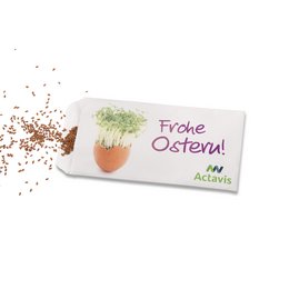 Bio-Samentütchen mit Werbebotschaft