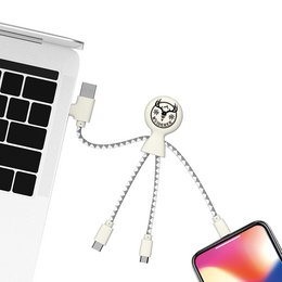 Nachhaltiges, biologisch abbaubares Multifunktionsladekabel mit individuellem Werbedruck