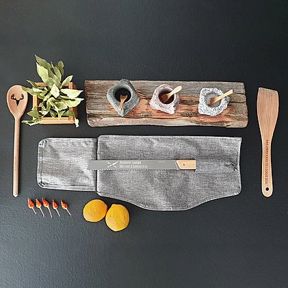 Neuheit Werbe-Brotmesser mit Rolltaschemit Logo-Lasergravur