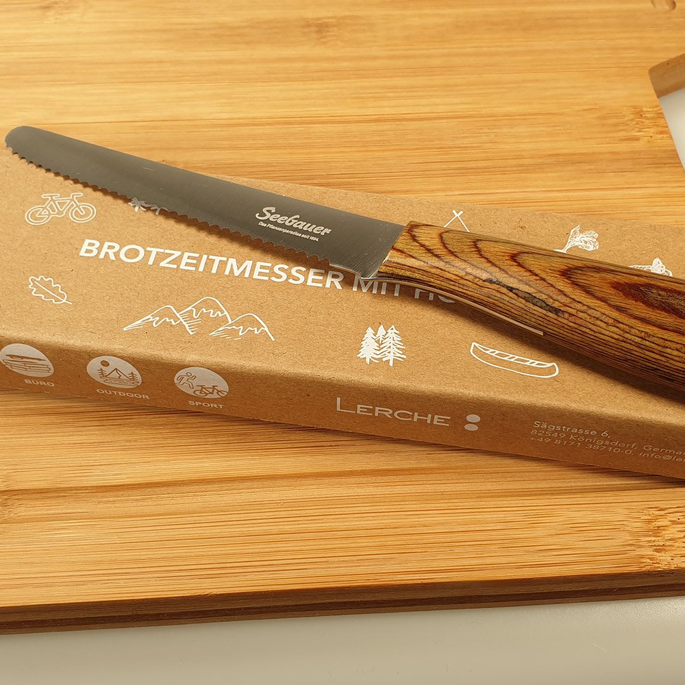 Brotzeitmesser mit Holzgriff in Profiqualität mit Logo-Laserung