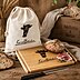 Brotzeit-Set aus Schneidebrett, Brotzeitsackerl und Messer - individuell bedruckt