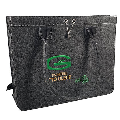 Einkaufstasche aus PSE-Filz mit Werbestickerei